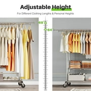 HOKEEPER 670lbs Heavy Duty Double Clothing Garment Rack with Shelves and Metal Basket Clothing Racks on Wheels Rolling Clothes Rack for Hanging Clothes Commercial Grade