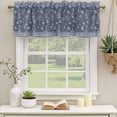 thumbnail image 2 of 2 Pack Valances for Window, Navy Blue Floral Short Curtains for Kitchen Bedroom Living Room, Ethnic Tribe Abstract Art Flowers Rod Pocket Small Window Treatment Valance Drapes 42 x 12 Inch, 2 of 8