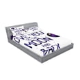 thumbnail image 2 of Ambesonne I Love You Fitted Sheet & Pillow Sham Set, Universe Moon Heart, King, Dark Purple, 2 of 2
