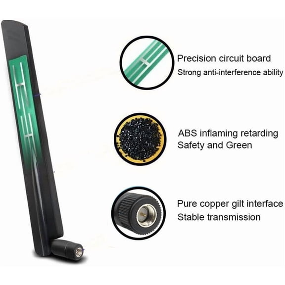 WEIFEI-(2-Pack) Dual Band 2.4GHz 5.8GHz WiFi Antenna 10dBi SMA Male Antenna for Wireless Vedio Security IP Camera Recorder Surveillance Recorder Truck Trailer Rear View Backup Camera Reversing Mo