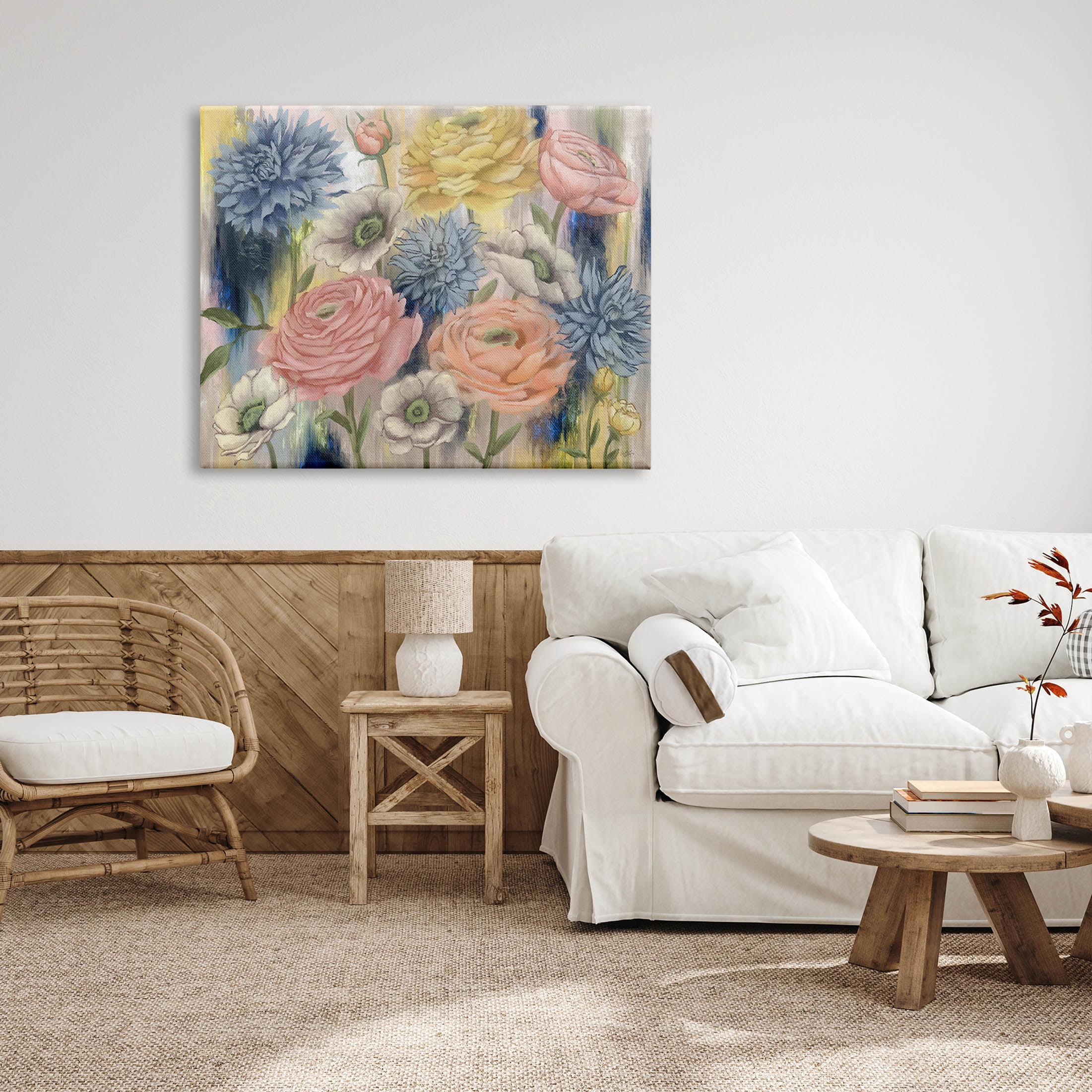 Stupell Industries Modern Mixed Flower Blooms Graphic Art Gallery Wrapped Canvas Print Wall Art, Design by Elizabeth Medley