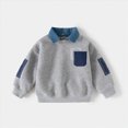 thumbnail image 2 of 4-5 Years Toddler Boys Sweatshirt Casual Patch Shirt Collar Pullover Sweatshirt Fashion Fall Winter Clothes For Boys 12 18 24 Months 2t 3t 4t 5t 6t 7t Toddler Kids, 2 of 5