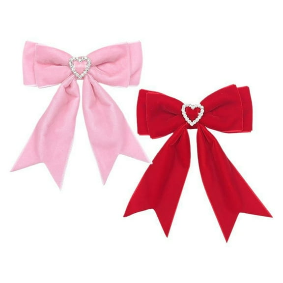 Velvet Hair Bow Clips 2PCS Bowknot Ribbon Clips Hair Accessories for Girls/Woman（3.74 × 4.92）