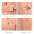 thumbnail image 4 of Womens Zip Up Fleece Robe Warm Loose Flannel Fleece Bathrobe Plush Zipper Lounger Robe for Ladies, 4 of 8