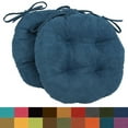 thumbnail image 2 of Blazing Needles 16-inch Round Tufted Microsuede Chair Cushion, 16 x 16, Teal 6 Count, 2 of 5