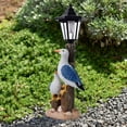 thumbnail image 2 of LEHOZIHEQ Garden Statue with Solar Lantern, Resin Seagull Seabird Figurine, Mediterranean Style Sculptures for Lawn Decor Unique Ornament, 2 of 5