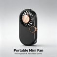thumbnail image 5 of AuroraX Black Portable Pocket Fan Rechargeable Mini Handheld Fan Rechargeable Quiet Lightweight Battery Operated Fans for Wedding Guests, 5 of 5