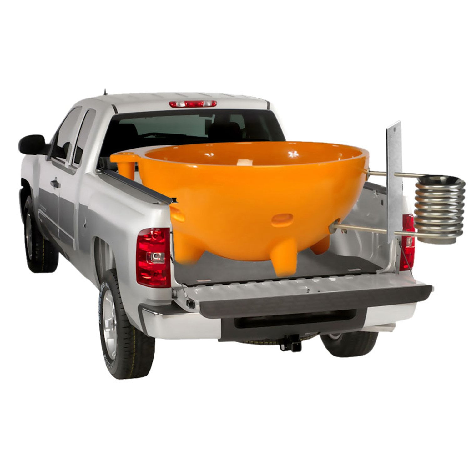 ALFI brand Orange FireHotTub The Round Fire Burning Portable Outdoor Hot Bath Tub