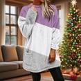 thumbnail image 6 of Hinvhai Women's Fleece Pullover Fuzzy Cozy Colorblock Sweatshirt Crew Neck Sweatshirt thermal Warm Oversized Tops with Pockets Purple XXXL(XXXL), 6 of 9