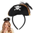 thumbnail image 4 of FELTECHELECTR Diadema de pirata para Halloween, disfraz de pirata para fiesta de Halloween, divertida diadema con estampado de calavera pirata., 4 of 4