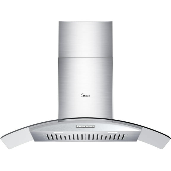 Midea 30 inch Ducted Vent Hood: 450 CFM, 3-Speed Fan, Stainless Steel, Wall Mount, MVG30W8AST, New