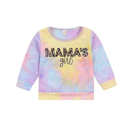 

One opening Kid Girl Round Neck Long Sleeve Casual Letter Printed Color Pullover Outwears