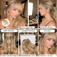 thumbnail image 4 of Gnmfd clip‑in seamless bangs with sideburns, hand‑woven synthetic hairpiece, long airy fringe, 2 pack, daily wear or events, 4 of 7