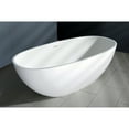 thumbnail image 2 of Kingston Brass VRTRS653123 65-Inch Solid Surface Oval Double Ended Freestanding Tub with Drain in Matte White, 2 of 8