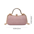 thumbnail image 3 of Bolso de mano elegante con pedrería para mujer, con cadena cruzada, asa metálica, candado, decoración de cuentas brillantes, para eventos formales, bodas, graduaciones y fiestas., 3 of 6