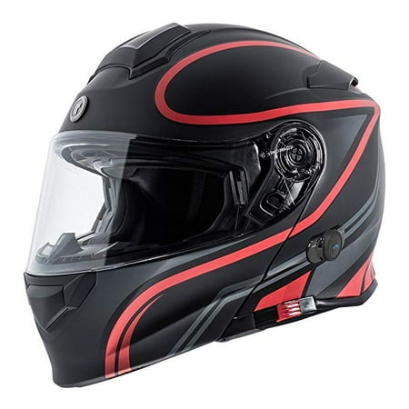 TORC T15B Bluetooth Integrated Full Face Motorcycle Helmet With Solid Color (Matte Black,X-Large)