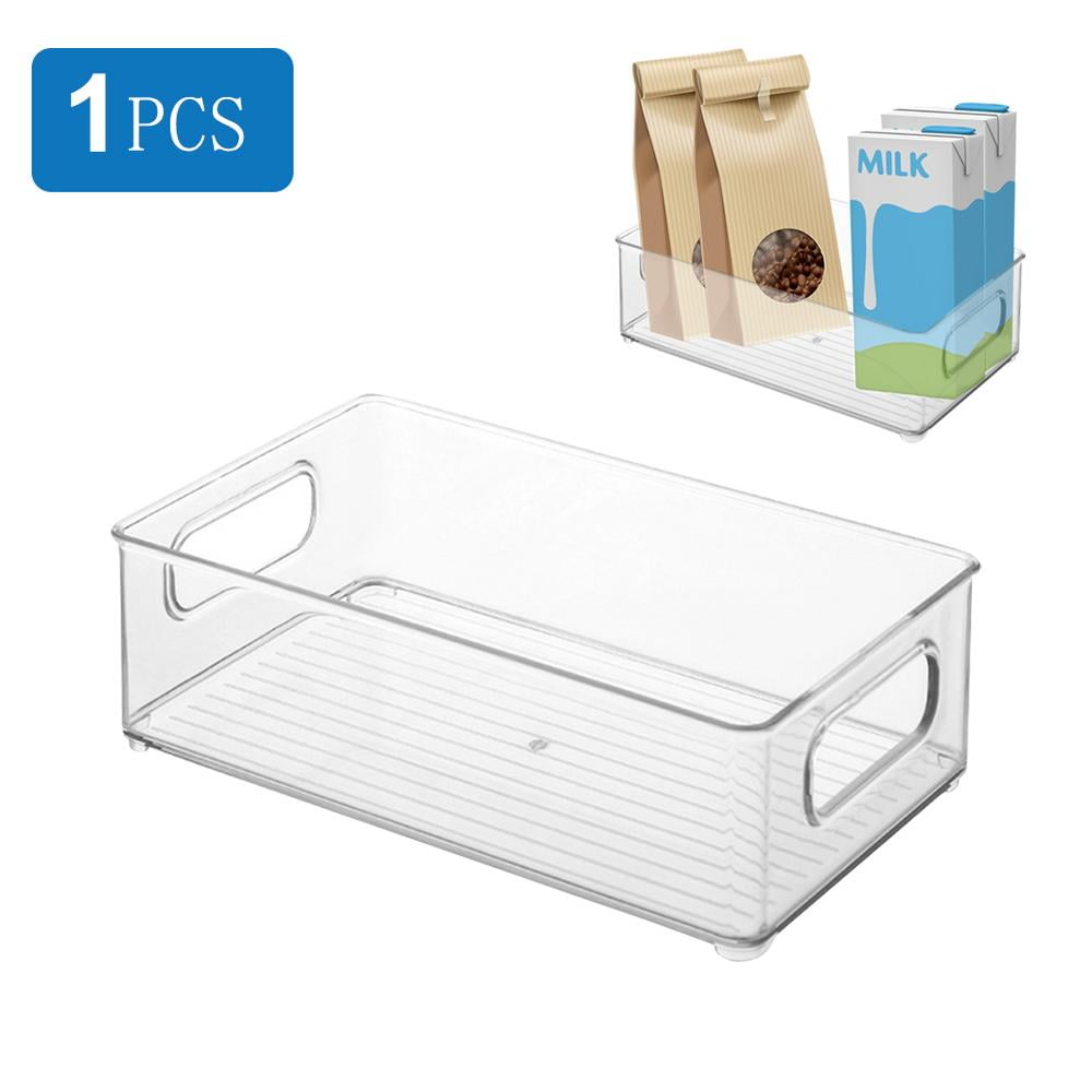 Refrigerator Organizer Bins Clear Plastic Pantry Food Storage Rack with