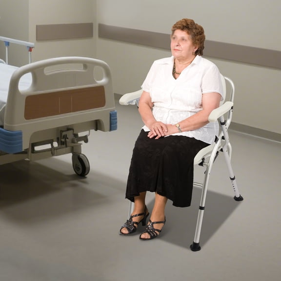 3-in-1 Commode Chair, 15.74x15.74in EVA Seat & 19.68in Backrest, Tool-Free Assembly, Anti-Slip Foot Pads, Ideal for Home Care/Seniors/Disabled