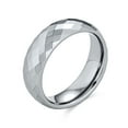 thumbnail image 1 of Couples Multi Faceted Prism Cut Titanium Wedding Band Rings for Men for Women Silver Tone Comfort Fit 6MM, 1 of 4