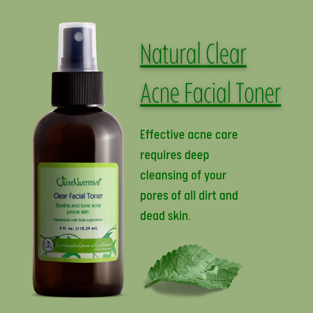 Just Nutritive Acne Facial Toner, Soothes Skin & Fights Breakouts for Oily Skin, No Alcohol, 4oz