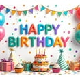thumbnail image 4 of Colorful Design Happy Birthday Banner Cake Decoration Balloon Decoration Celebration Backdrop for Birthday Party Kids Celebration Indoor Party, 4 of 8