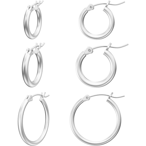 Gold Hoop Earrings for Women 14K Real Gold Plated Hoops with 925 Sterling Silver Post[z136]