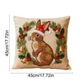 thumbnail image 3 of OAVQHLG3B Christmas Throw Pillow Covers 17.7x17.7 Inch, Festive Cushion Covers with Santa, Reindeer, Bunny, and Holiday Ornaments, Soft Short Plush Pillow Covers for Sofa, Couch or Bed, 3 of 6