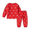 thumbnail image 3 of FAOWME Child Winter Girls Outfits Long Sleeve Thermal Outfits With Santa Polka Print Cozy Long Sleeve Tops With Pants Home Outfits For Festive And Year Clothes Sets Comfort O-Neck Dailywear, 3 of 8