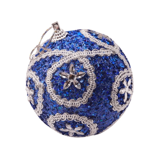 Gibobby Adornos navideños de 8 cm, adornos de de imitación, de árbol , decoración navideña y colgantes(Dark Blue)