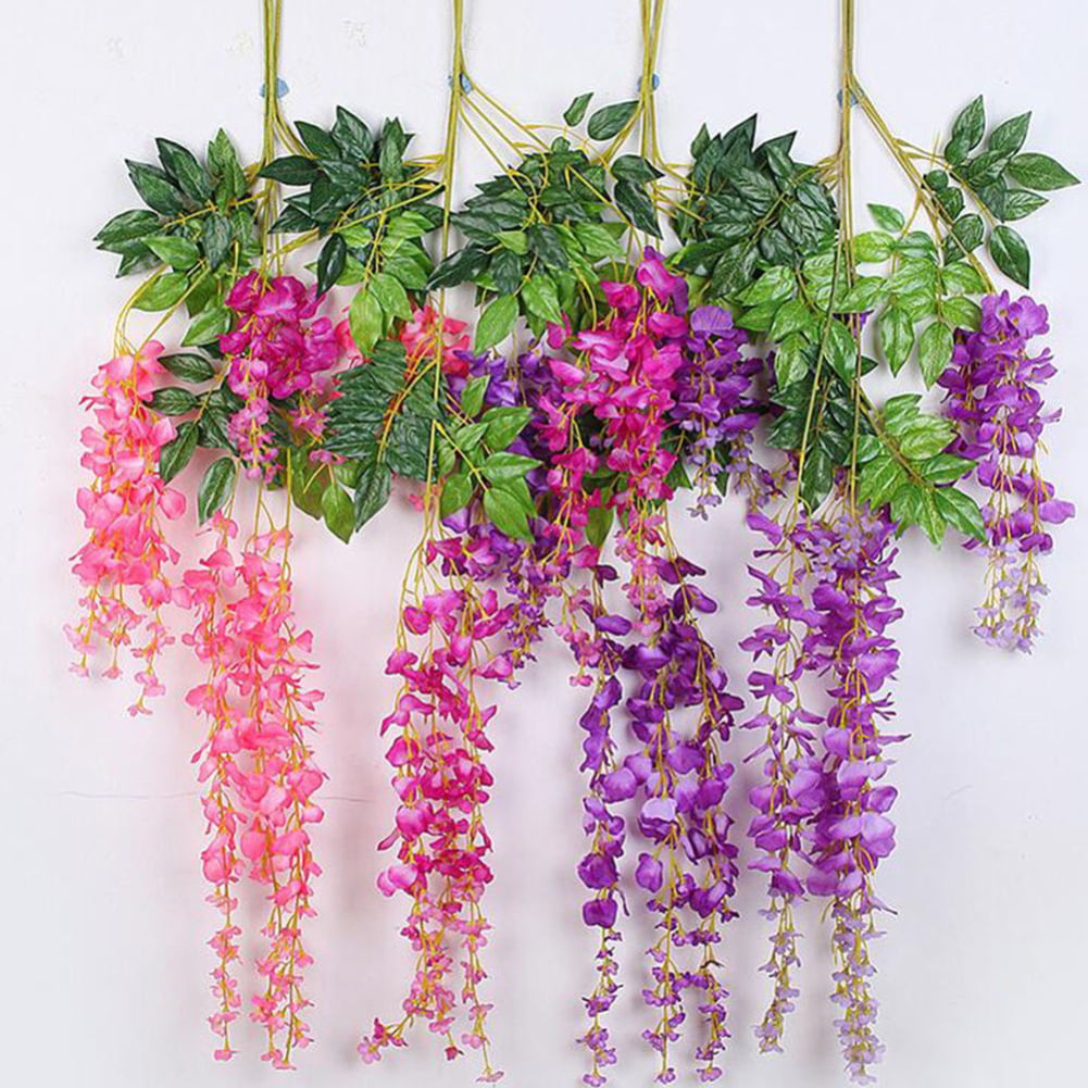 Details about   Artificial Flower Plastic Garland Wedding Backdrop String Wisteria Flowers Decor