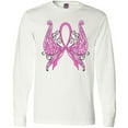thumbnail image 3 of Inktastic Breast Cancer Awareness with Butterfly Ribbon Words Long Sleeve T-Shirt, 3 of 5