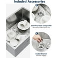 thumbnail image 5 of ChaoLink 27" Undermount Kitchen Sink, 16 Gauge Deep Single Bowl, Accessories for Workstation, Prep Kitchen, 5 of 7