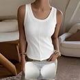 thumbnail image 4 of Xdegoge Tank Top with Built in Bra for Women Padded Seamless No Underwire Stretch Longline Bras Basic Slim Fit Ribbed Wireless Gym Running Brassiere, 4 of 6