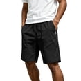 thumbnail image 2 of Men Athletic Shorts Men's Solid Color Elastic Waist Drawstring Zipper Pocket Casual Sports Shorts Black Xxxl, 2 of 9