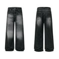 thumbnail image 4 of Baggy Jeans for Men Straight Leg Vintage Elastic Waist Denim Pants Solid Comfy Street Workwear Classic Jeans Trousers Black L, 4 of 4