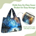 thumbnail image 3 of Wrapables Large Foldable Oil Painting Nylon Reusable Grocery Bag, Serene Rowboat, 3 of 5