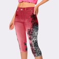 thumbnail image 1 of MKLEKYY Pantalones deportivos mujer Vaqueros capri con estampado floral para mujer para uso casual Conjuntos de primavera, 1 of 4