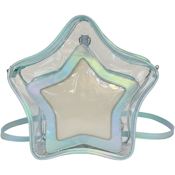 Vjnyvs Ita Bag Star Shaped Purse, Aesthetic Cute Crossbody Purse, Kawaii Pin Display Clear Shoulder Bag