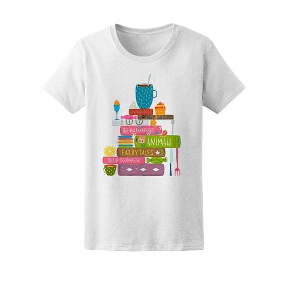 Reading Books Tea And Candies Tee Women's -Image by Shutterstock