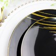 thumbnail image 4 of BalsaCircle 10 Black Gold Round 10" Disposable Salad Dinner Plastic Plates Metallic Prints Party Events Tableware, 4 of 8
