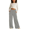 thumbnail image 2 of Letdown Girls' Solid Wide-Leg Lounge Pants, Casual Front Seam Detail Elastic Waist with Drawstring and Pockets for Kids 7-14 Years, 2 of 7