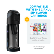 Cirkul StrawSip Flip 16oz Water Bottle, Galaxy Metallic Purple Black