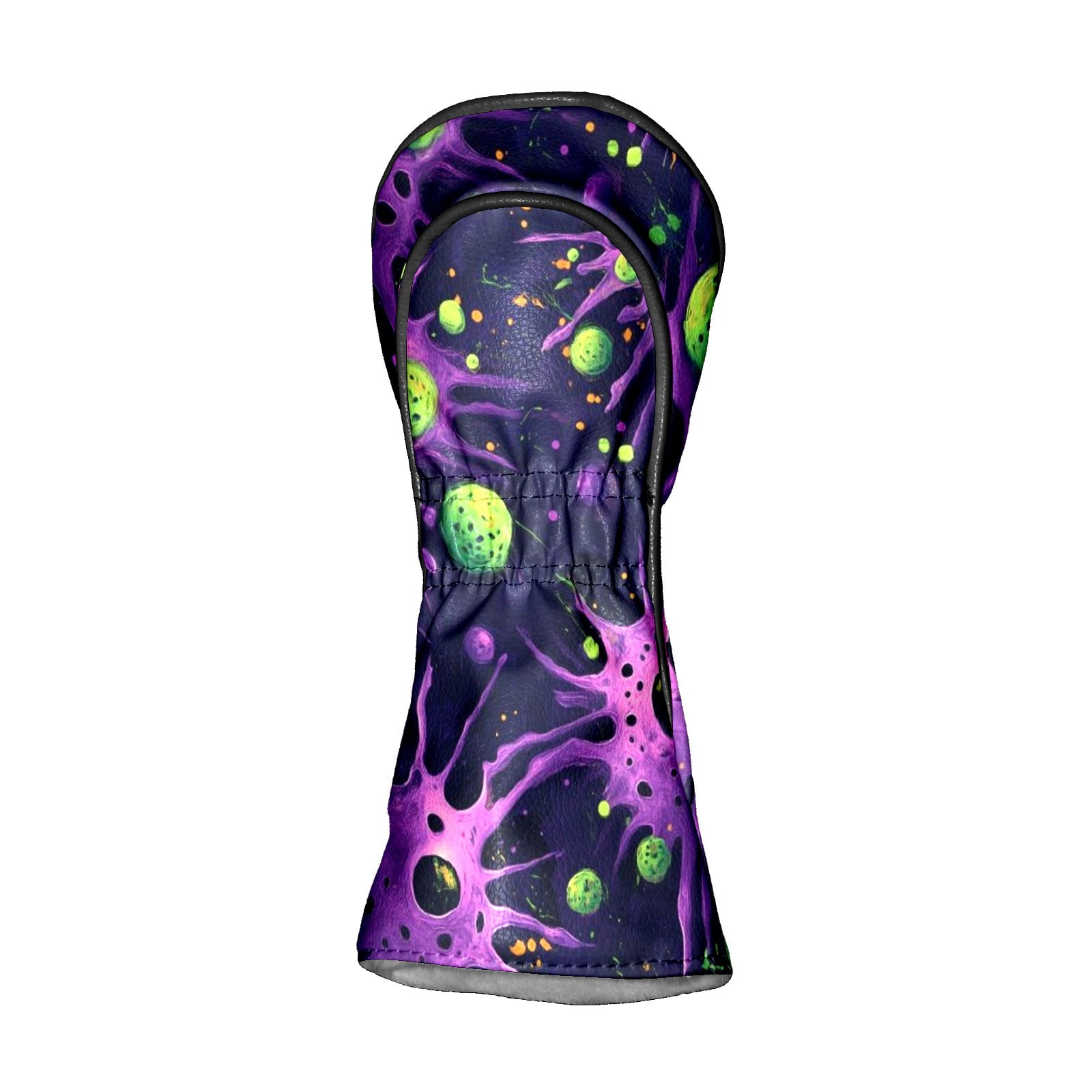 Golf Head Covers Purple Planet Design for Driver, Wood & Hybrid, Premium Waterproof PU Leather with Plush Lining, Space Themed Golf Gifts