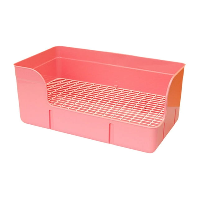 Almencla Bac à Litière Bassin de Lit Literie pour Petits Animaux Toilette pour Cochon d'Inde Chat Rats Rose