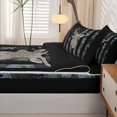 thumbnail image 5 of Manfei Jungle Deer Us Flag Zipper Full Size Comforter Sets with Fitted Sheet and 2 Pillowcases,Grunge Camo Print Zipper Bedding Set,Black,Black Reversible,4pcs, 5 of 8