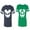 Men Navy / Women Green, variant on Halloween Jack Mouse Ears Matching Couple Cotton Jerseys (Men Navy / Women Red) (Men M / Women M)