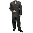 thumbnail image 3 of Sharp Luxurious 2pc Men's Double Breasted Pinstripe Suit w/1 Pair of Socks - Charcoal Gray 46S, 3 of 5