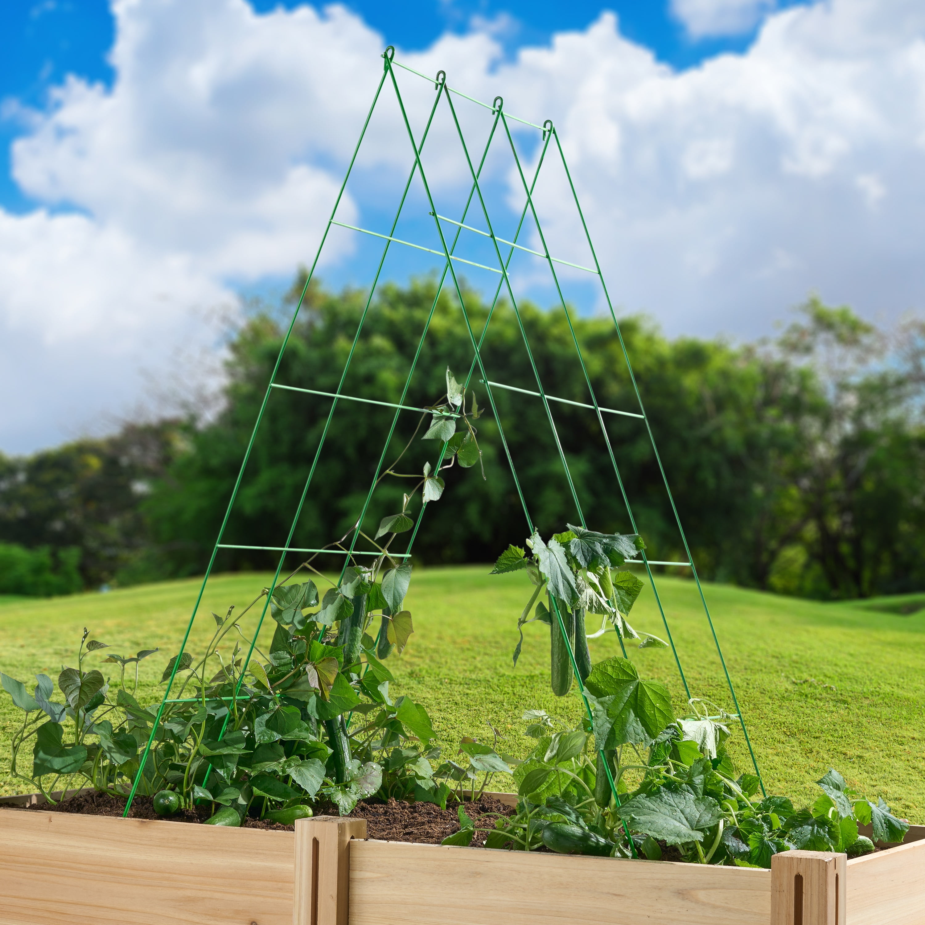 Expert Gardener Steel A-Frame Trellis Green 1 Inch Deep x 18 Inch