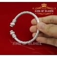thumbnail image 2 of King Of Bling's Round White Sterling Silver Cubic Zirconia Bangle for Men/Womens 7 Inch, 2 of 10