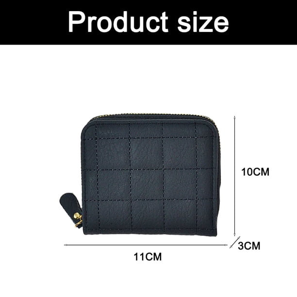 Women Fashion Multi-slot Zipper Card Holder PU Leather Mini Solid Color Wallets